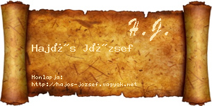 Hajós József névjegykártya