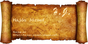 Hajós József névjegykártya